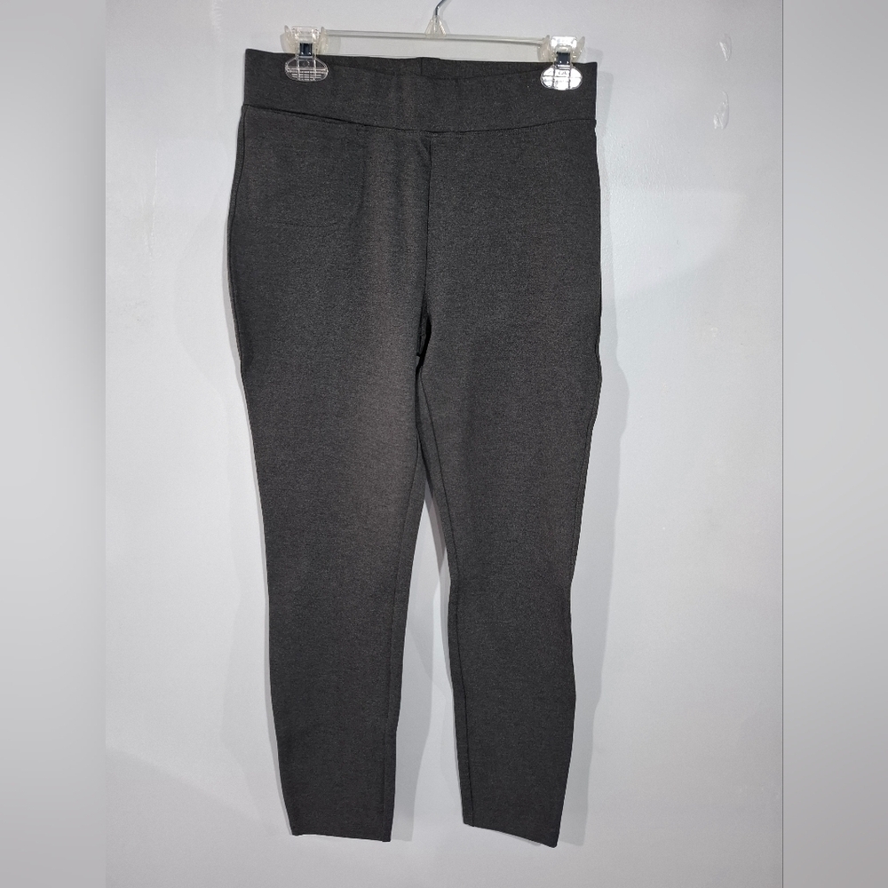 Quince Ultra-Stretch Ponte Skinny Cropped Pants Quiet Luxury Career Charcoal M - Picture 3 of 15